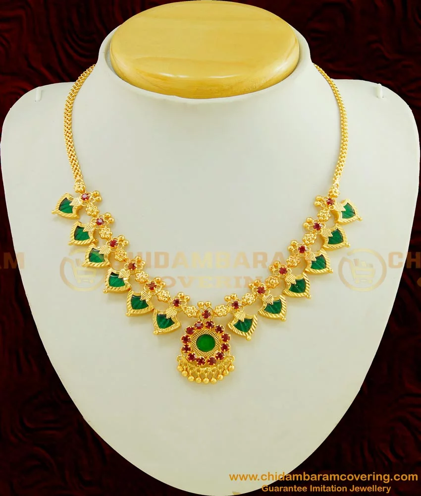 Gold palakka store mala designs