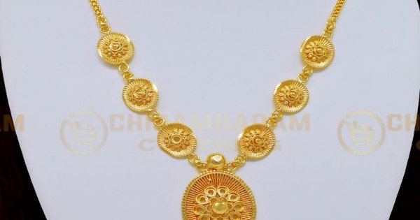 Buy Elegant New Pattern Light Weight Gold Necklace Design for Ladies