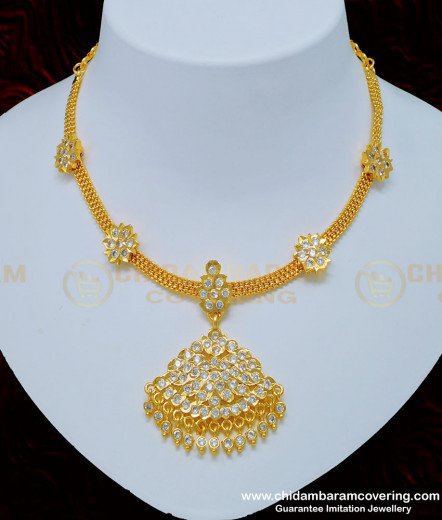 Buy Traditional Five Metal Swan Dollar Impon Necklace South Indian ...