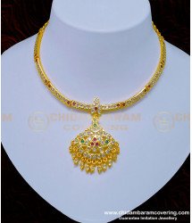 NLC929 - First Quality One Gram Gold Getti Metal Gold Attigai multi stone Impon Attigai Necklace