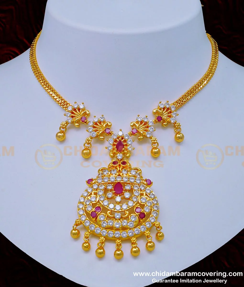 traditional south indian diamond necklace designs