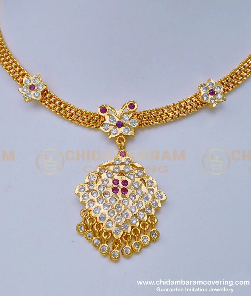 Buy Latest Collection Impon Attigai Gold Necklace Design Getti Metal ...