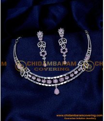 NLC1338 - Beautiful White Stone Necklace Set for Wedding