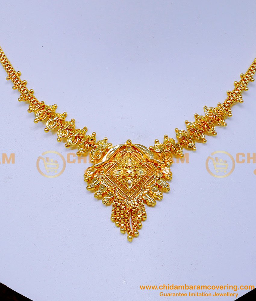 simple gold necklace design,  gold plated jewellery with guarantee, simple necklace designs artificial, simple necklace designs with price, simple necklace design for girl, bridal gold necklace designs, wedding gold necklace designs, Gold plated necklace