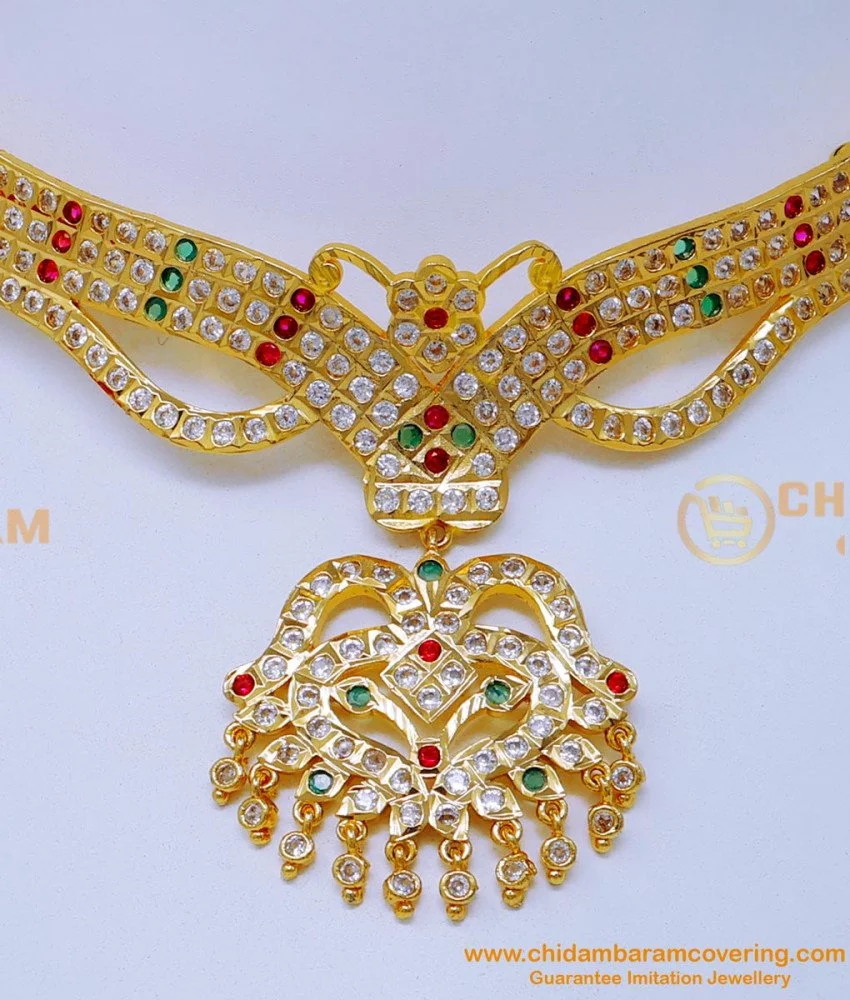 Buy Latest Gold Pattern Impon Wedding Gold Necklace Designs 7044