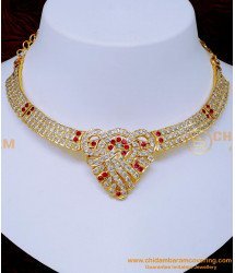 NLC1421 - Real Gold Design Impon Jewellery Necklace for Wedding