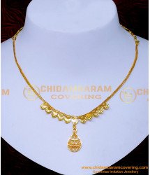 NLC1459 - 1 Gram Gold Light Weight Simple Gold Necklace Design
