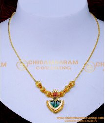 Nlc1463 - Simple Single Green Palakka Necklace Online Shopping