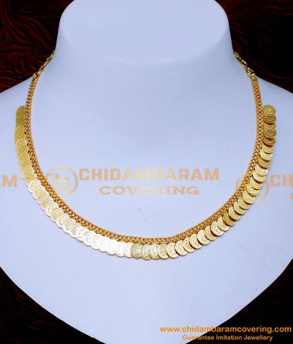 NLC1473 - Traditional Gold Design Simple Coin Necklace for Women