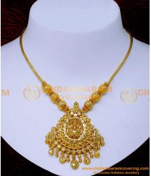 NLC1507 - Gold Look Lakshmi Necklace South Indian Bridal Jewellery