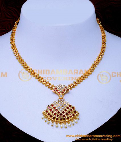 Nlc1510 - Latest Impon Muthu Necklace Designs New Model for Women