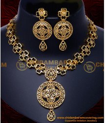 NLC1517 - Gold Plated Necklace with Earrings Bridal Jewellery Sets