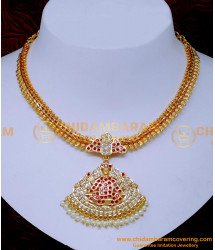 NLC1529 - Trendy Impon Lakshmi Design Muthu Necklace for Wedding