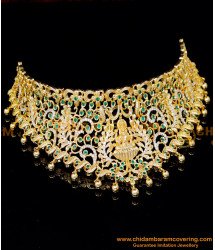 NLC1536 - Unique Gold Design Choker Necklace Stone for Wedding