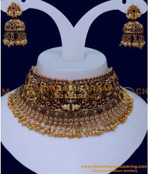 NLC1538 - Latest Choker Necklace Antique Jewellery Bridal Set