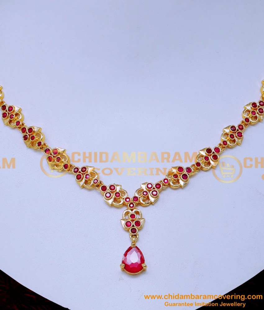 latest ruby gold necklace designs