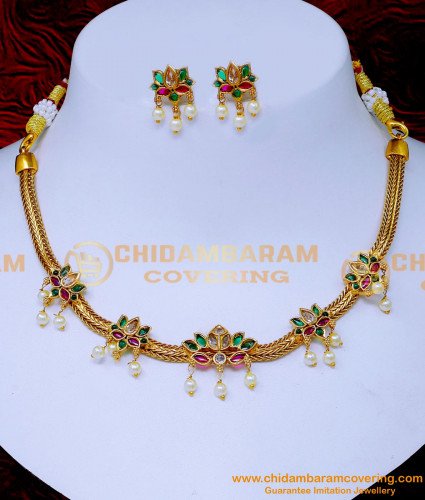 NLC1551 - Latest Simple Antique Gold Choker Necklace for Women