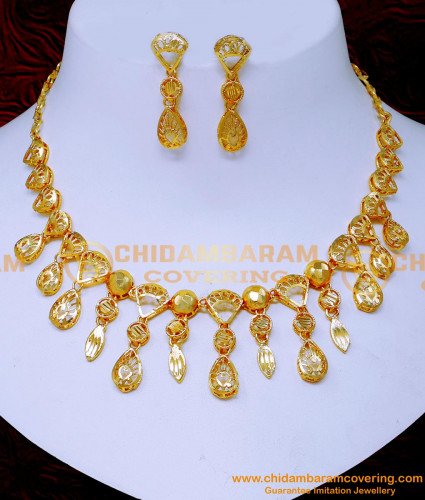 NLC1565 - Gold Design Light Weight Necklace Dubai Jewellery