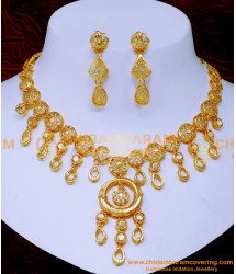 NLC1568 - Wedding Wear Light Weight Turkish Gold Necklace Set