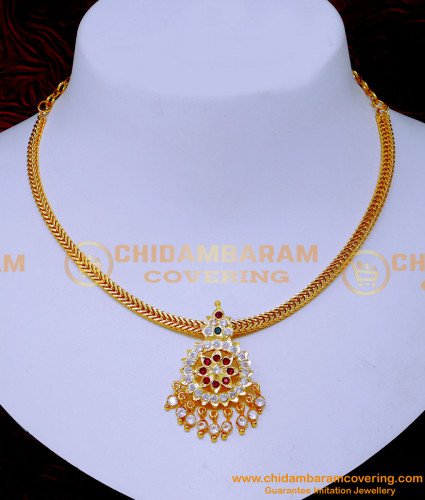 NLC1572 - Traditional Impon Gold Naan Patti Necklace Designs