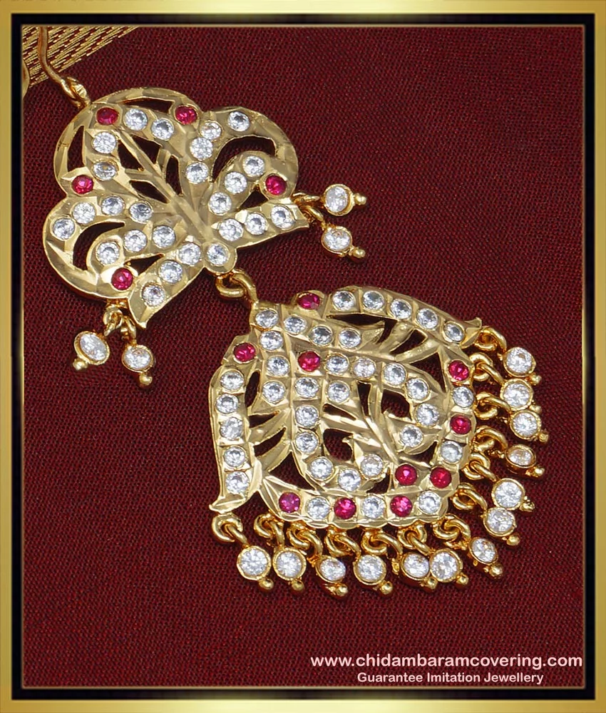 Hand Made Gold Plated Traditional Punjabi Jewellery Earrings Tikka set  J0303 - muteyaar.com