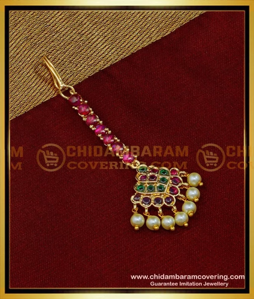 Nath tikka sale design in gold