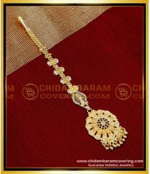 NCT322 - Simple Round Shape Maang Tikka Design Gold Model