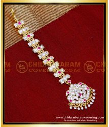 NCT328 - Bridal Wear Impon Double Line Stone Maang Tikka Design