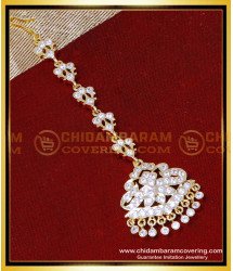 NCT334 - South Indian Stone Gold Maang Tikka Designs for Bride