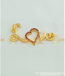 PND028 - Attractive Ruby Stone Gold Plated Heart Love Pendant Design for Female