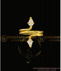 RNG114 - Real Gold Design Sparkling American Diamond White Stone 1 Gram Gold Ladies Ring Online