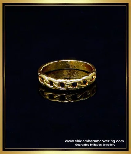 Gold tone nickel free leaf ring
