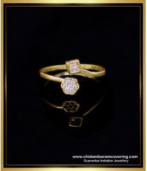 RNG419 - Elegant White Stone Ladies Rings Gold Design Impon Ring