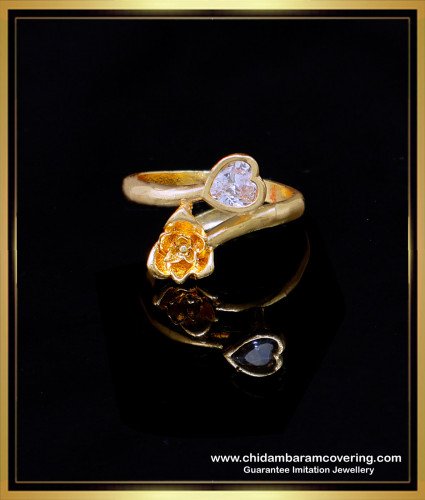 RNG421 - Beautiful White Stone Impon 1 Gram Gold Ladies Ring
