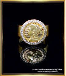 RNG457 - Latest White Stone Round Shape Queen Victoria Ring