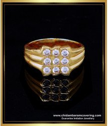 RNG471 - Real Gold Design Impon White Stone Ring Design for Men