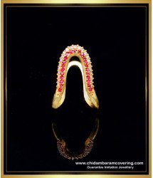 RNG472 - Modern White and Ruby Stone Gold Model Vanki Ring Design