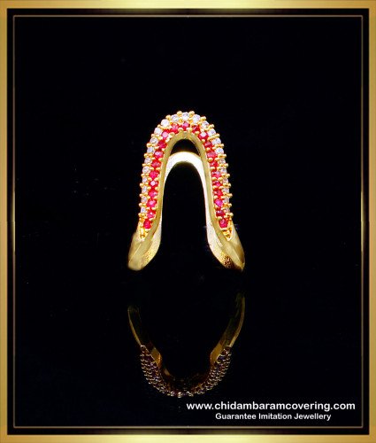 RNG472 - Modern White and Ruby Stone Gold Model Vanki Ring Design