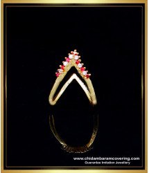 RNG473 - Trendy White and Ruby Stone Modern Vanki Ring Designs