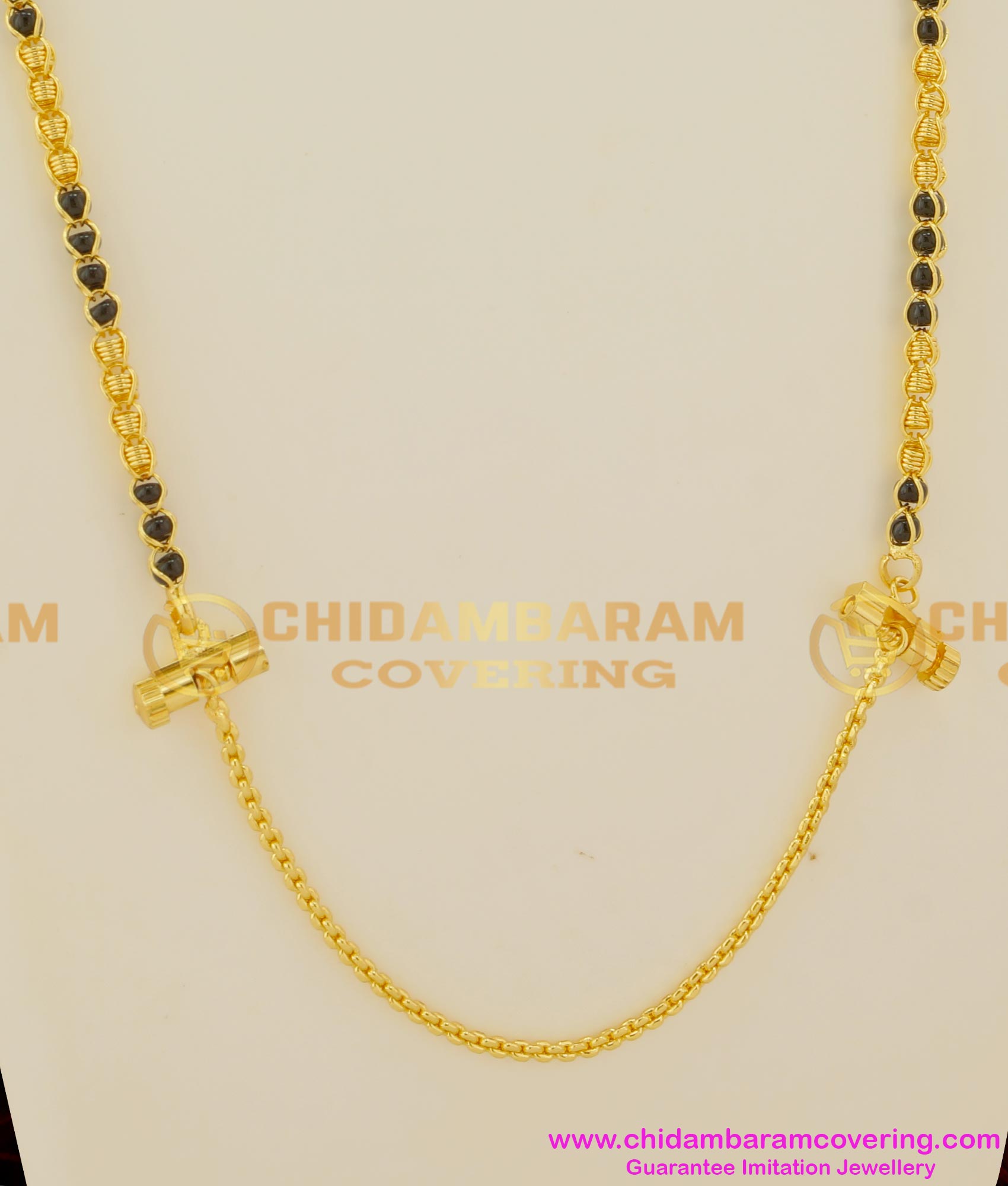 THN12-LG - 30 Inches Long Black Beads Model Mangalsutra Malaysian Thali ...